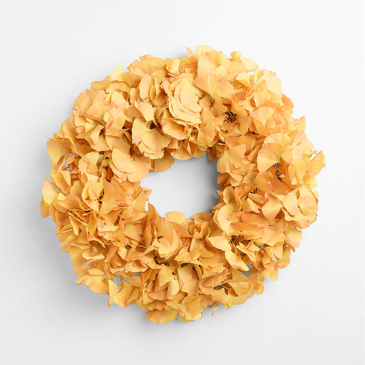 Faux Yellow Ginkgo Wreath 28" + Reviews | Crate & Barrel | Crate & Barrel