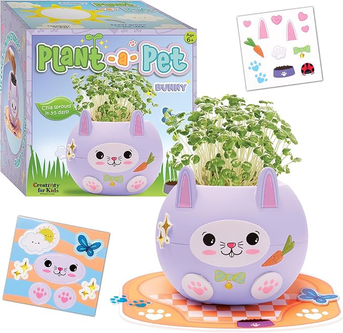 Creativity for Kids Plant-A-Pet: Bunny - Miniature Kit for Kids, Arts and Crafts for Kids, Small ... | Amazon (US)