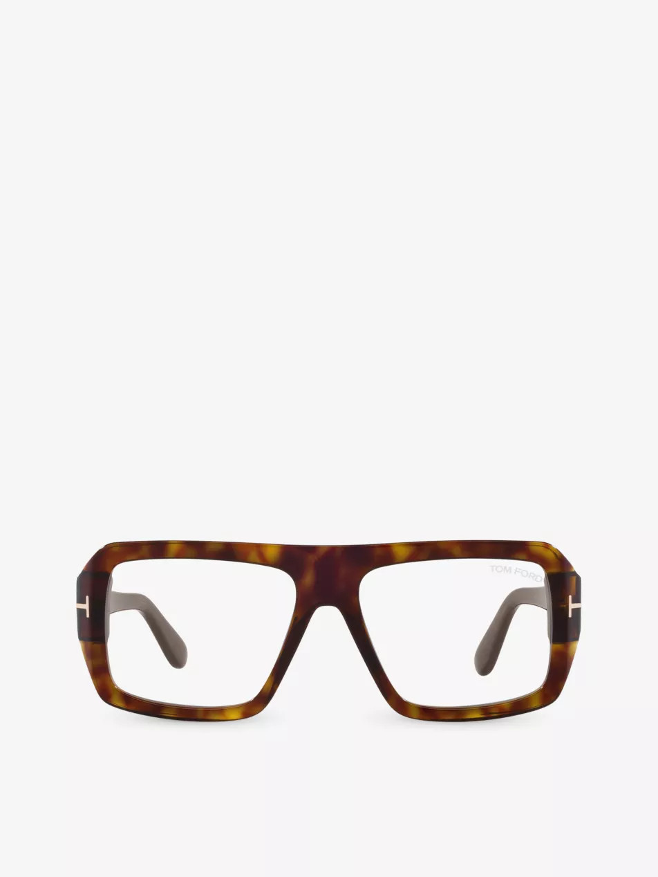FT5903-B square-frame acetate glasses | Selfridges