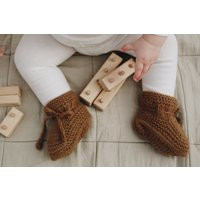 Camel Wool Baby Booties | Etsy (US)