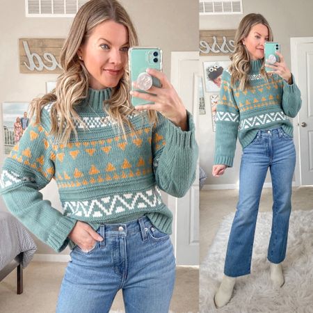 Teal Fair Isle Sweater | Omg this sweater is gorgeous! I tend to wear a lot of “neutrals” in fall and winter… but that changes now! 🤩 This is my regular size, XS. I also have this one in the cream color! This is size 25 regular in in the Madewell jeans, and I am 5’1”.
#softautumn #softautumnpalette #shesanautumn #autumnpalette

#LTKunder50 #LTKSeasonal #LTKstyletip