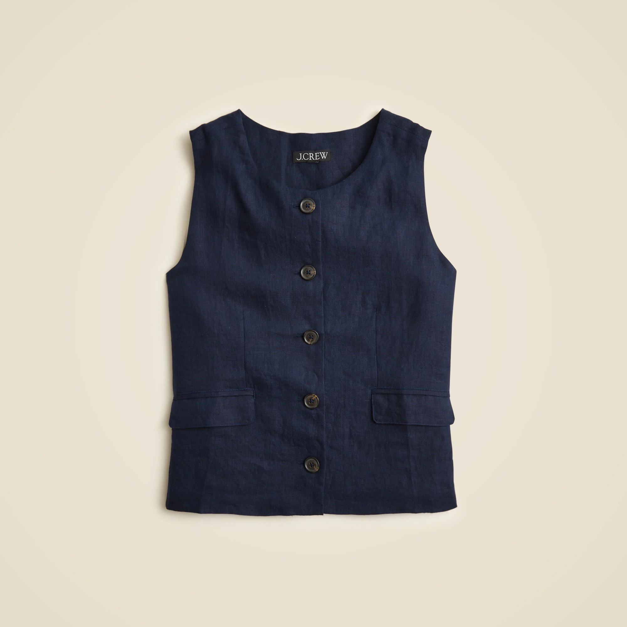 Crewneck vest in linen | J. Crew US