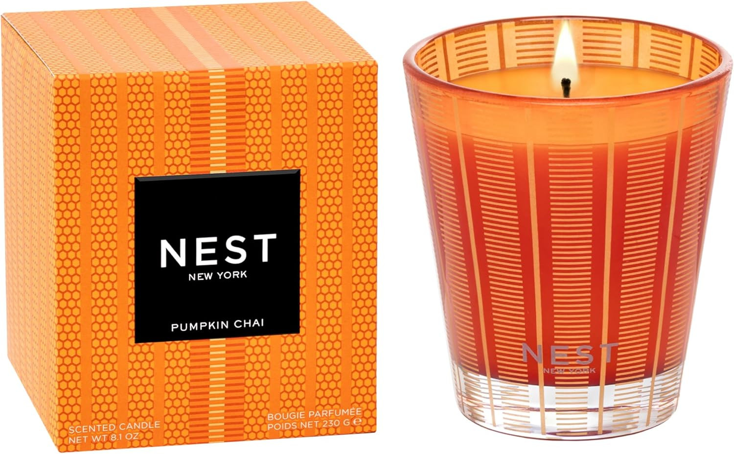 NEST New York Scented Classic Candle, Pumpkin Chai - 8.1 oz - Up to 60-Hour Burn Time - Reusable ... | Amazon (US)