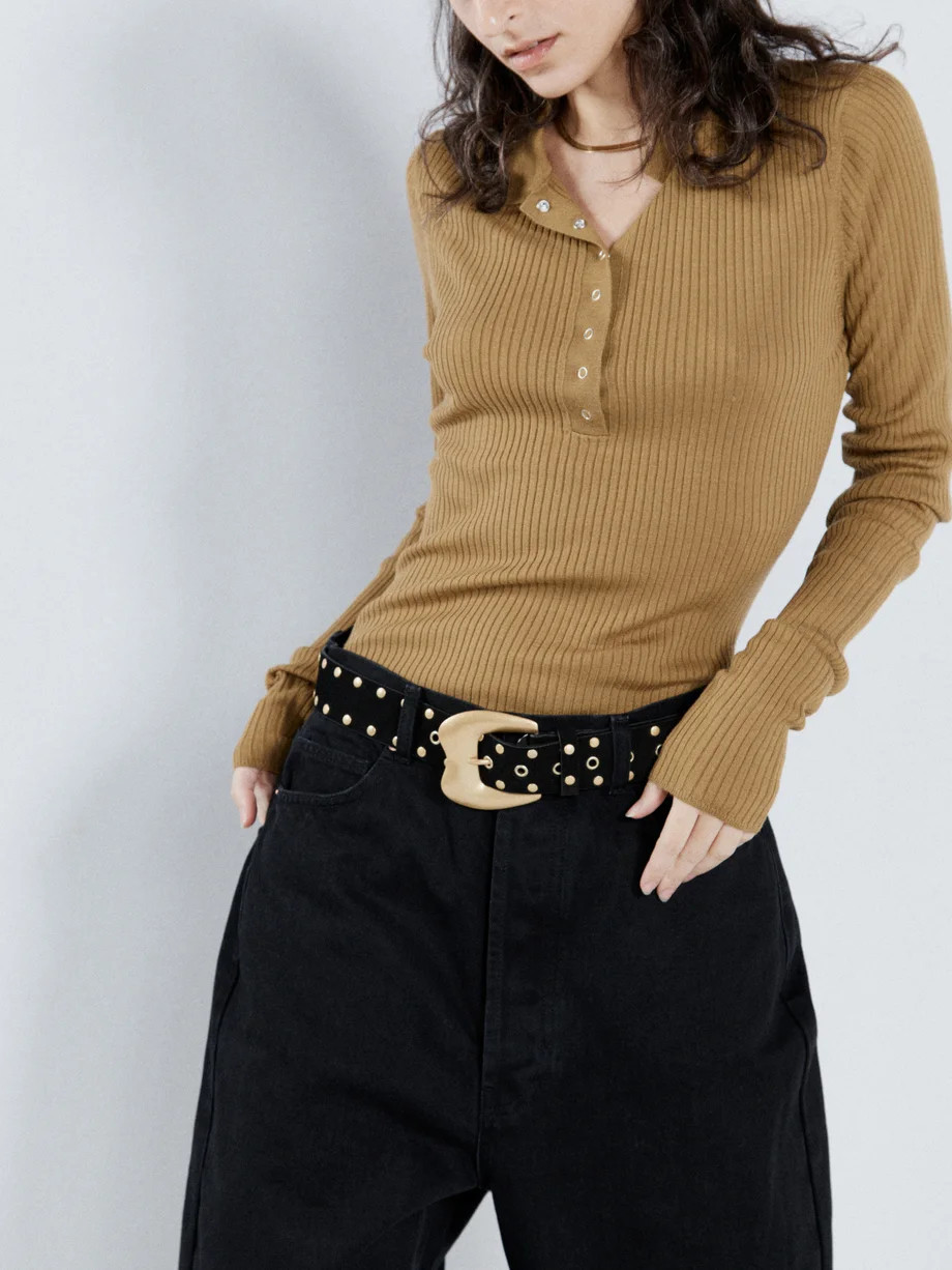 Suede studded leather belt | Raey | Matches (US)