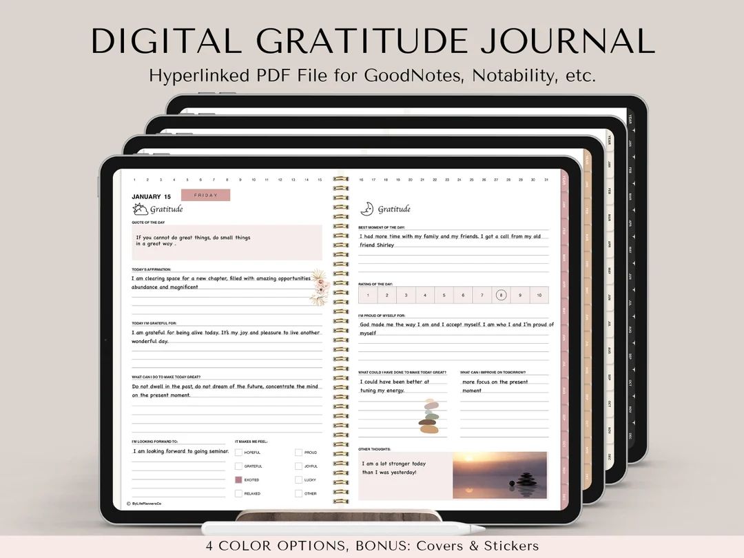 Digital Gratitude Journal, Goodnotes Gratitude Journal, iPad Gratitude Journal, Mindfulness Journ... | Etsy (US)