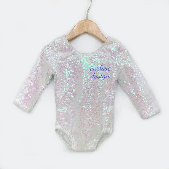 Iridescent Sequin Leotard Long Sleeve Leotard Sequin Romper - Etsy | Etsy (US)