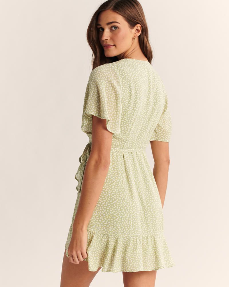 Ruffle Hem Wrap Dress | Abercrombie & Fitch US & UK