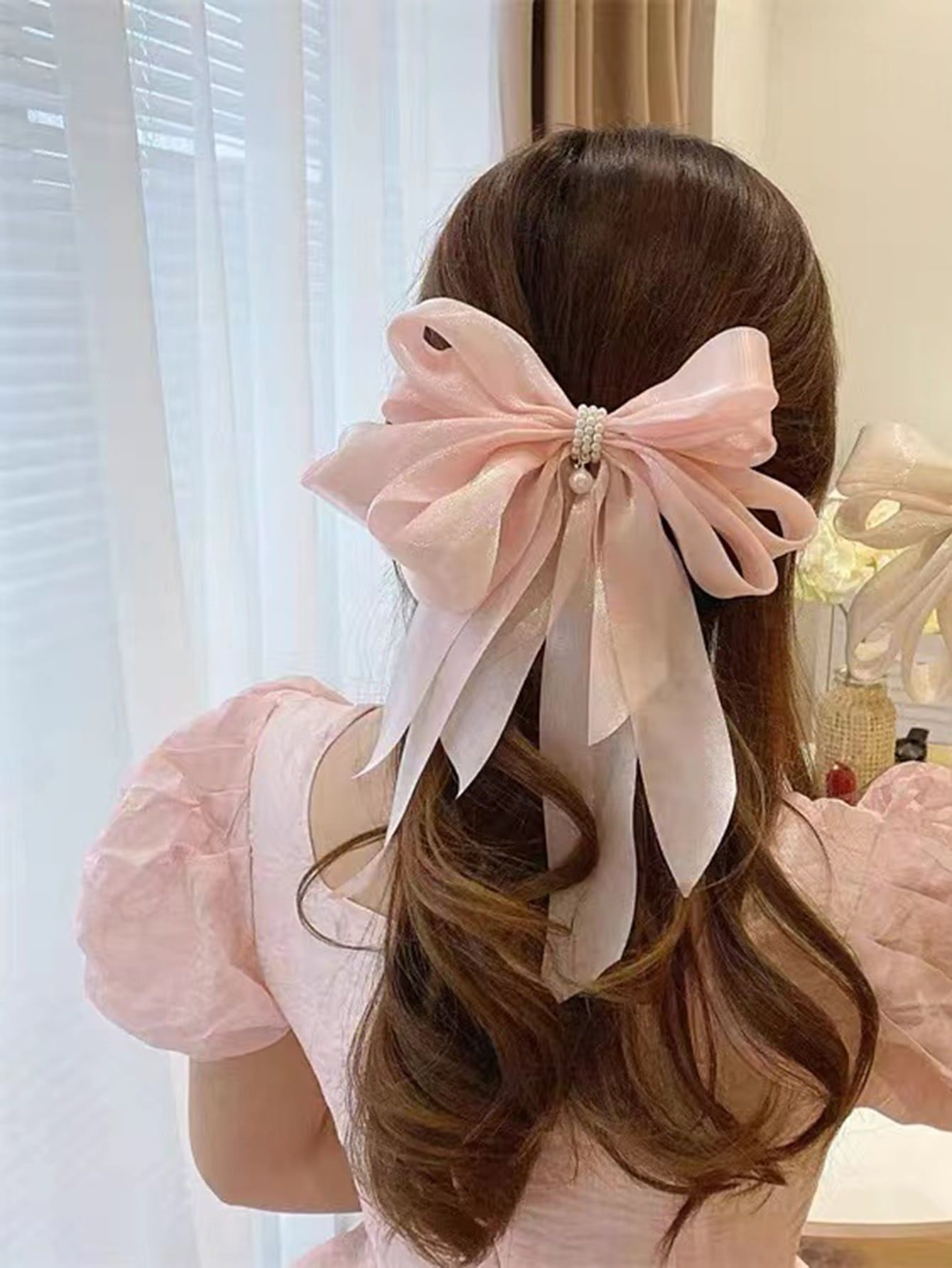 Faux Pearl Decor Bow Hair Clip | SHEIN