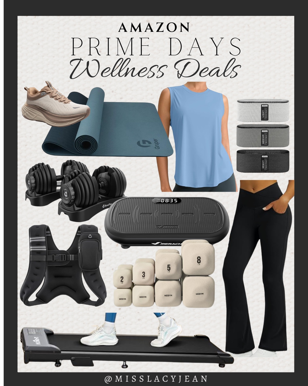 Wellness deals for Prime Day include yogi pants, workout tank, yoga mat, tennis shoes, weighted vest, walking pad, vibration plate, dumbbells, and resistance bands

Sale alert, deals, prime day deals, exercise deals, health and wellness deals

#LTKSaleAlert #LTKActive #LTKselfcare