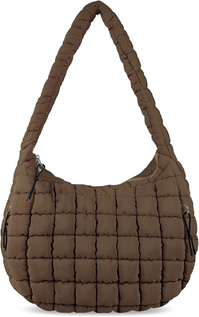 Quilted Puffer Tote Bag for Women Large Quilted Crossbody Bag Lightweight Nylon Puffy Quilted Car... | Amazon (US)