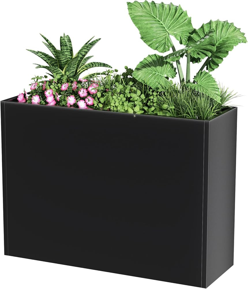 Tall Metal Planter Box for Outdoor Plants 30" L x 12" W x 24" H, Heavy Duty Steel Large Planter B... | Amazon (US)