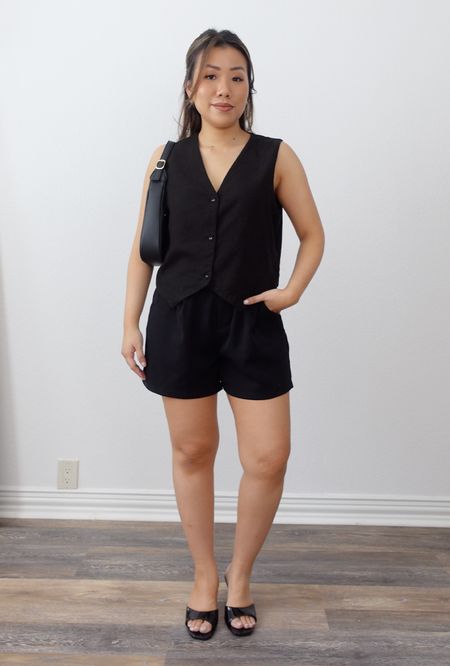 Vest and shorts size S
Heels size 6.5
All fit TTS

Lulus amazon fashion spring outfits summer outfits casual black outfit

#LTKfindsunder50 #LTKsalealert #LTKfindsunder100