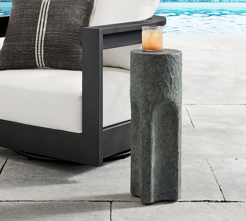 Lagos Round Concrete Outdoor Drink Table (8") | Pottery Barn (US)