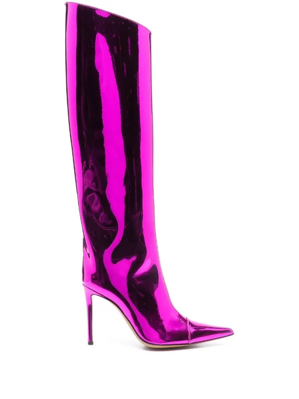 Alexandre Vauthier Alex 105mm Metallic knee-high Boots - Farfetch | Farfetch Global