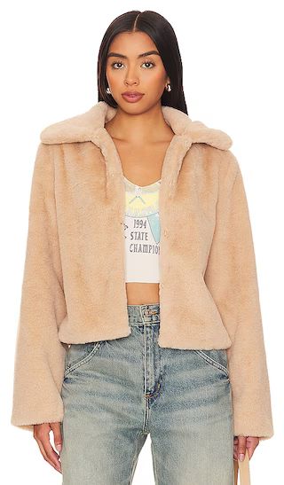 Tianna Faux Fur Jacket in Beige | Revolve Clothing (Global)