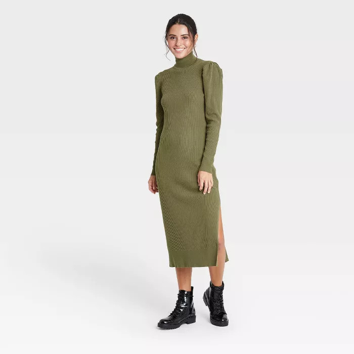 Women's Puff Long Sleeve Sweater Dress - Who What Wear™ | Target
