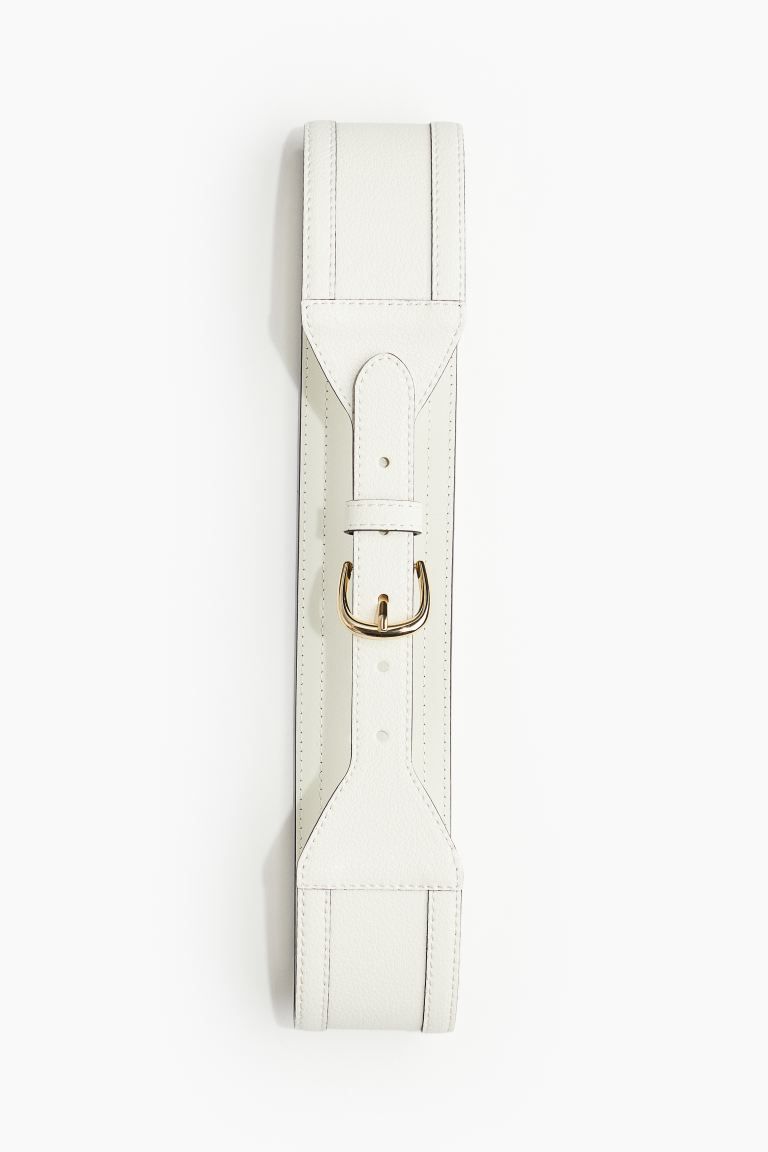 Wide Waist Belt - White - Ladies | H&M US | H&M (US + CA)
