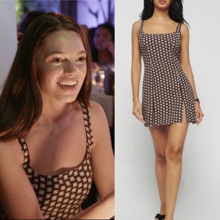 Ally Lewber’s Brown Geometric Mini Dress