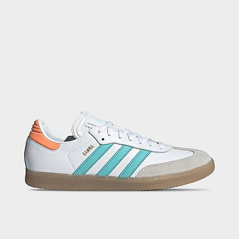 adidas Men's Originals x Inter Miami CF Samba OG Casual Shoes in White/Easy Mint/Easy Pink Size: 8.0 | Finish Line (US)
