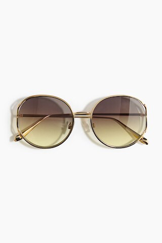 H & M - Round Sunglasses - Gold-Colored/Green | H&M (US + CA)