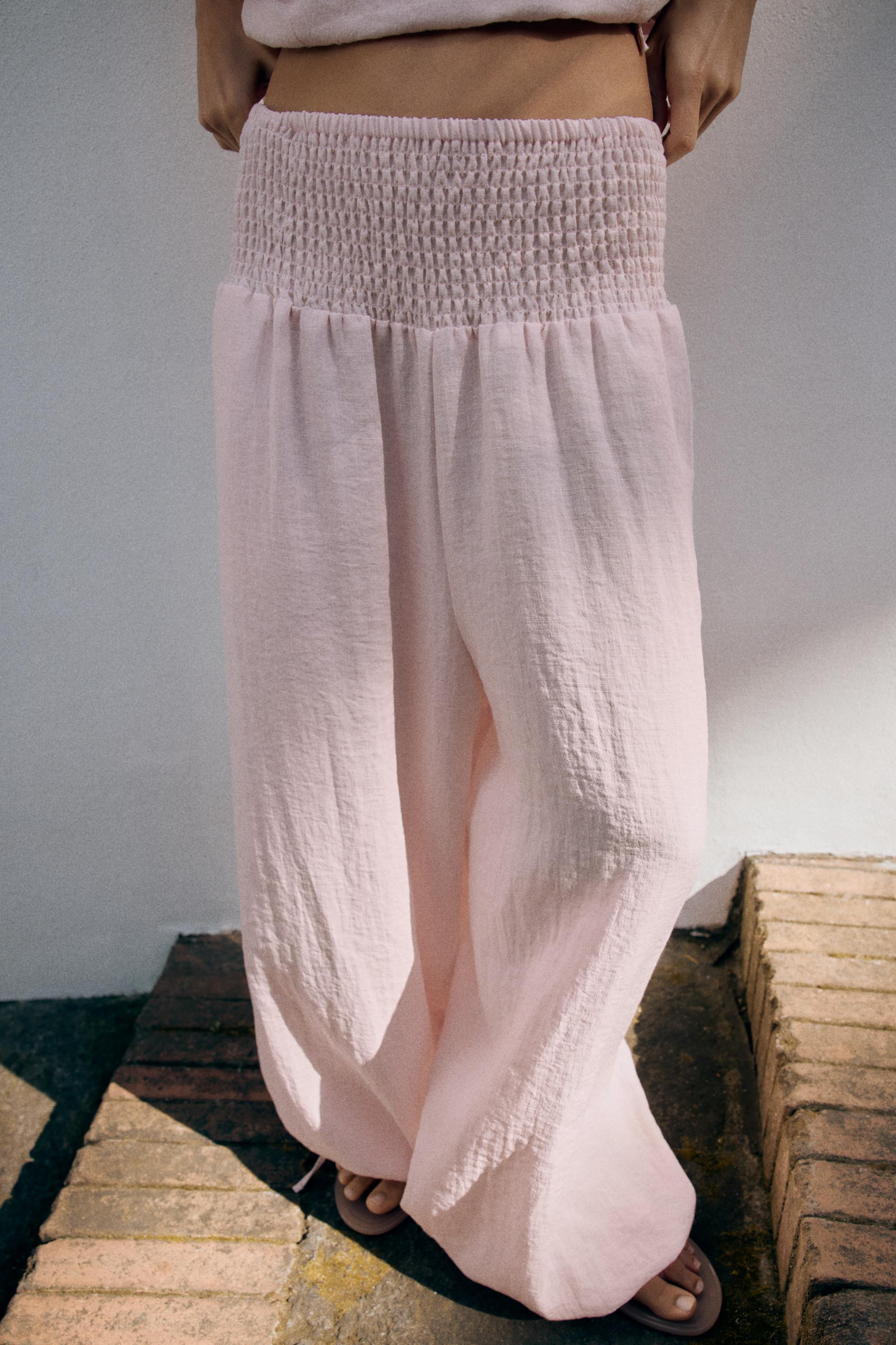 ELASTIC WAIST BAGGY PANTS | Zara US