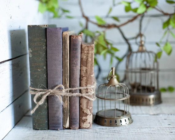 Antique Rustic Books Shabby Chic Old Vintage Decorator Book - Etsy | Etsy (US)