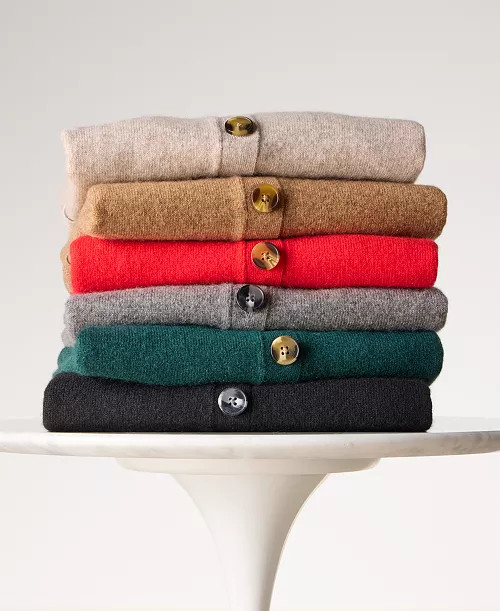 Charter Club Women's 100% Cashmere Collared Shrunken Cardigan, Macy's Exclusive - Macy's | Macy's