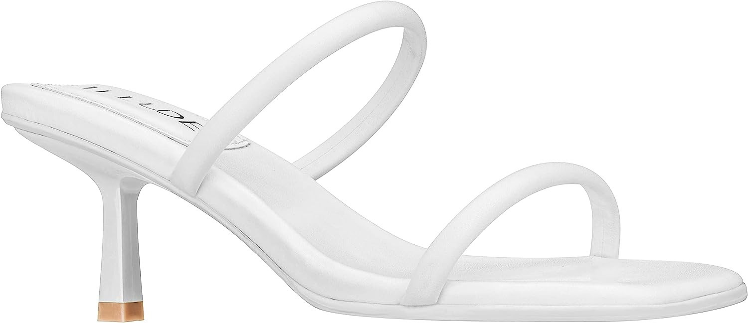 ILLUDE Women's Mules Square Toe Two Strap Low Heeled Sandals | Amazon (US)