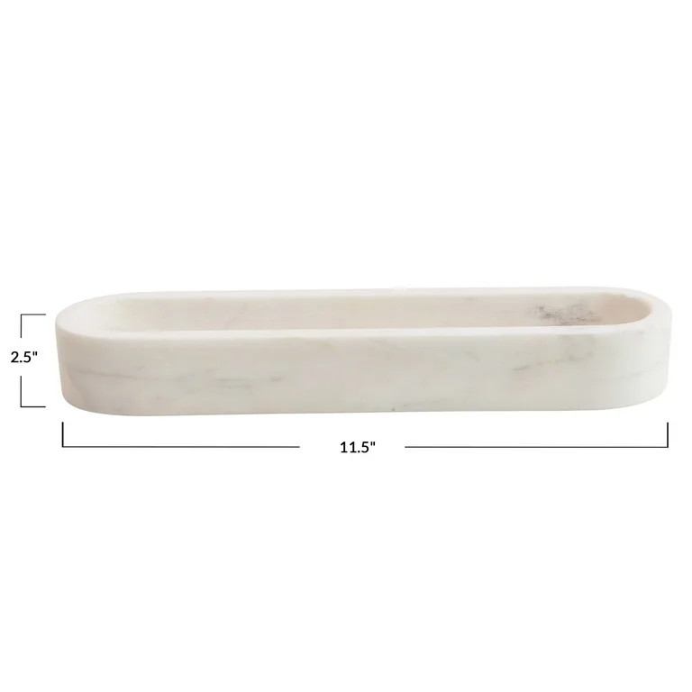 Creative Co-Op White Marble Cracker Dish | Walmart (US)