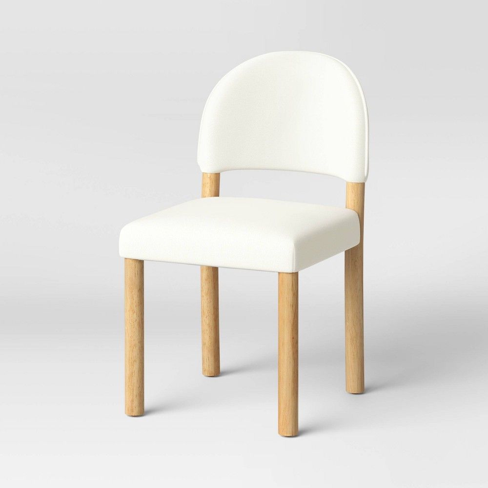 Thames Rounded Back Wood Leg Dining Chair Cream Fabric - Threshold | Target