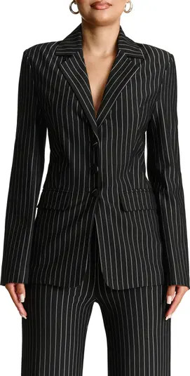 Naked Wardrobe Drama Shoulder Pinstripe Blazer | Nordstromrack | Nordstrom Rack
