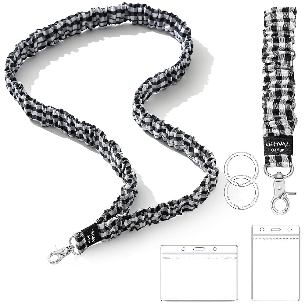 Scrunchies Lanyards for Id Badges and Keys, Stretchy Teacher Lanyard for Women Nurse Cruise Ship | Amazon (US)