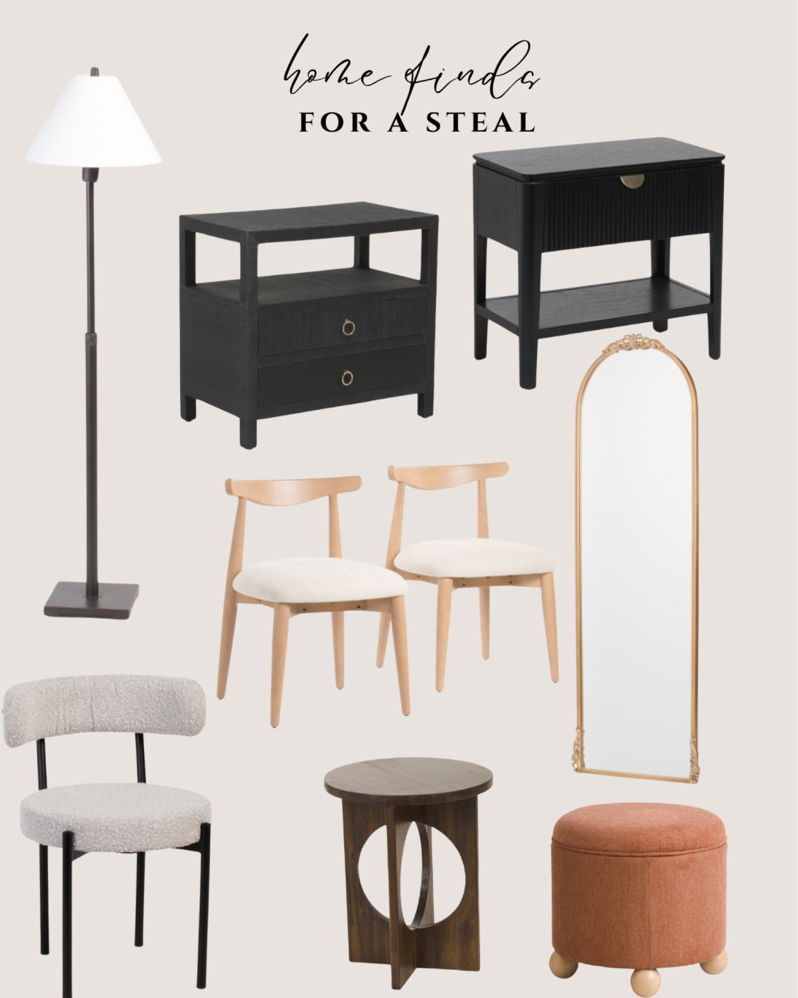 Home decor. Home finds. Marshall’s. Affordable. Modern. Transitional. Side table. Night stand. Dining chair. Floor lamp. Accent table. Ottoman. Mirror. Arched  

#LTKHome #LTKFindsUnder100 #LTKSeasonal