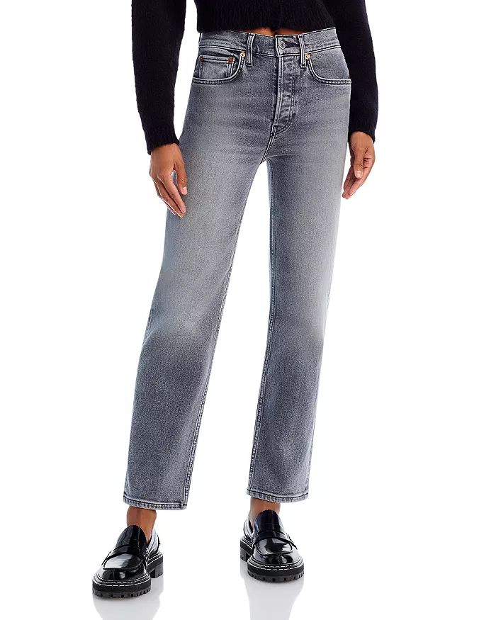 70s Stove Pipe High Rise Ankle Straight Jeans in Silfade | Bloomingdale's (US)