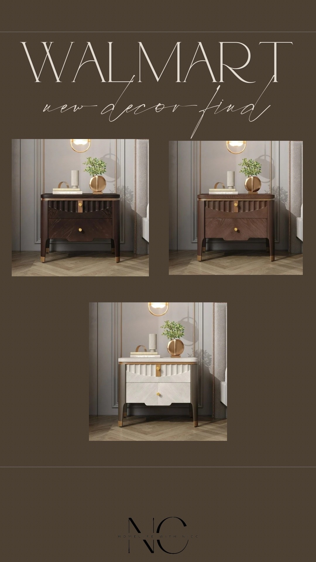 In love with these modern nightstands from Walmart! The cream color is on sale right now, but I do love both the medium and dark brown colors! I love that it gives a modern spin on a timeless design! So unique! 

#LTKSaleAlert #LTKHome