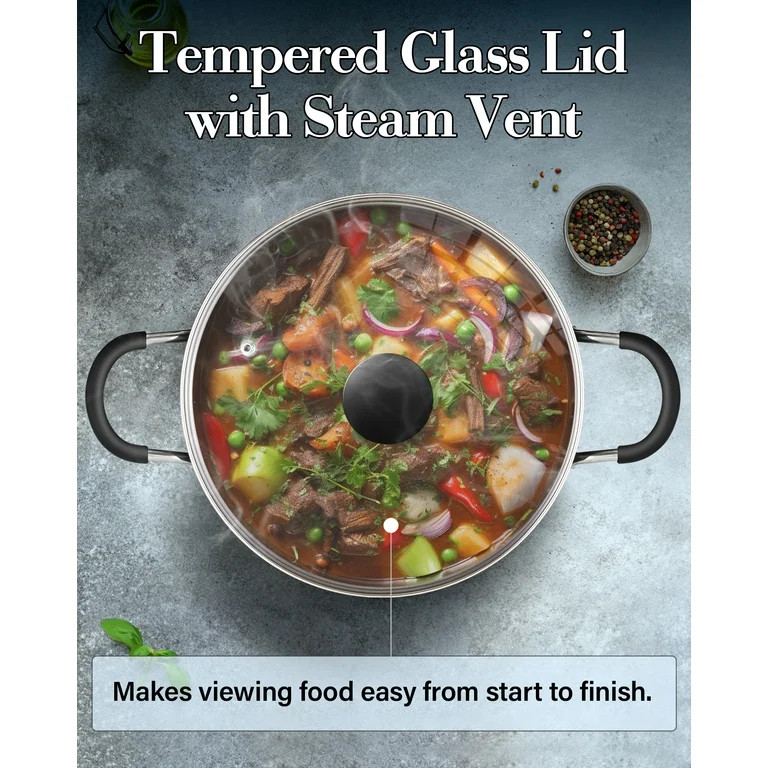 Cook N Home Nonstick Stockpot with Lid 10.5-QT, Professional Deep Cooking Pot Canning Stock Pot w... | Walmart (US)