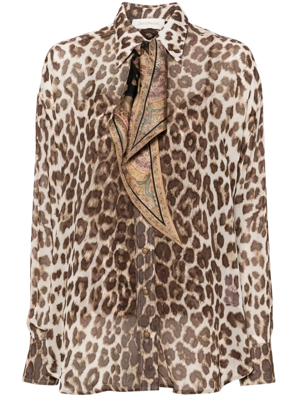 ZIMMERMANN Illustration leopard-print Shirt  | Brown | FARFETCH | Farfetch Global