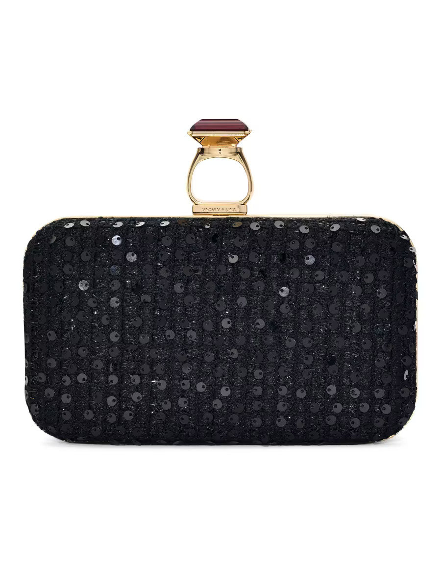 On The Rocks Sequin Tweed Clutch | Saks Fifth Avenue