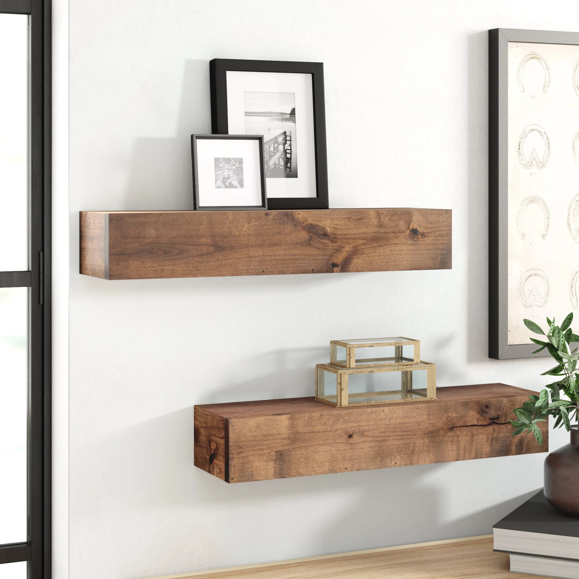 2 Piece Alder Floating Shelf (Set of 2) | Wayfair North America