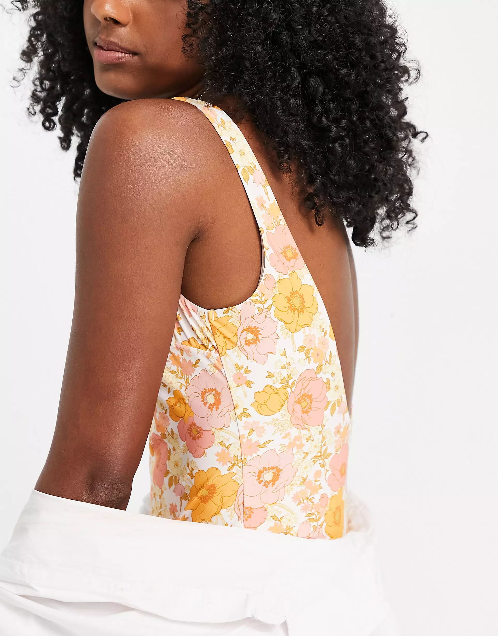 & Other Stories square neck swimsuit in 70's floral print | ASOS (Global)