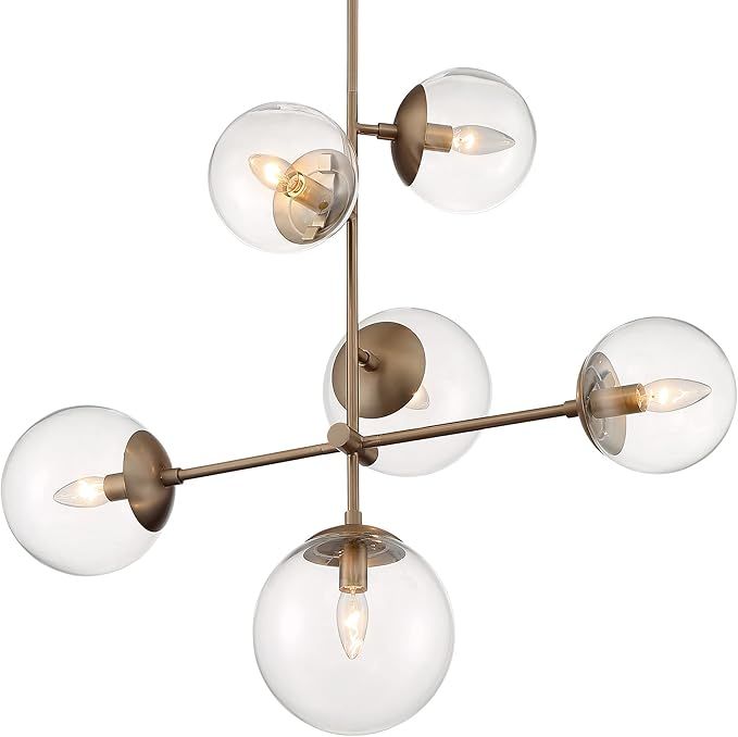 Nuvo Lighting 60/7125 Sky - 6 Light Pendant, Burnished Brass Finish with Clear Glass | Amazon (US)