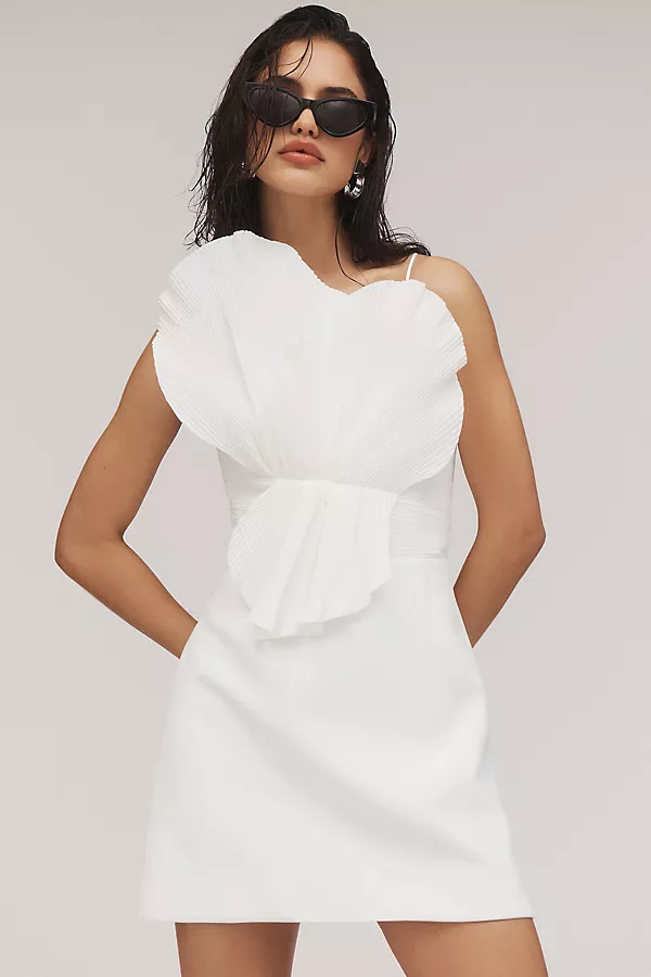 Acler Milston Sculptural Pleated Fan Lace-Up Mini Dress | Anthropologie (US)