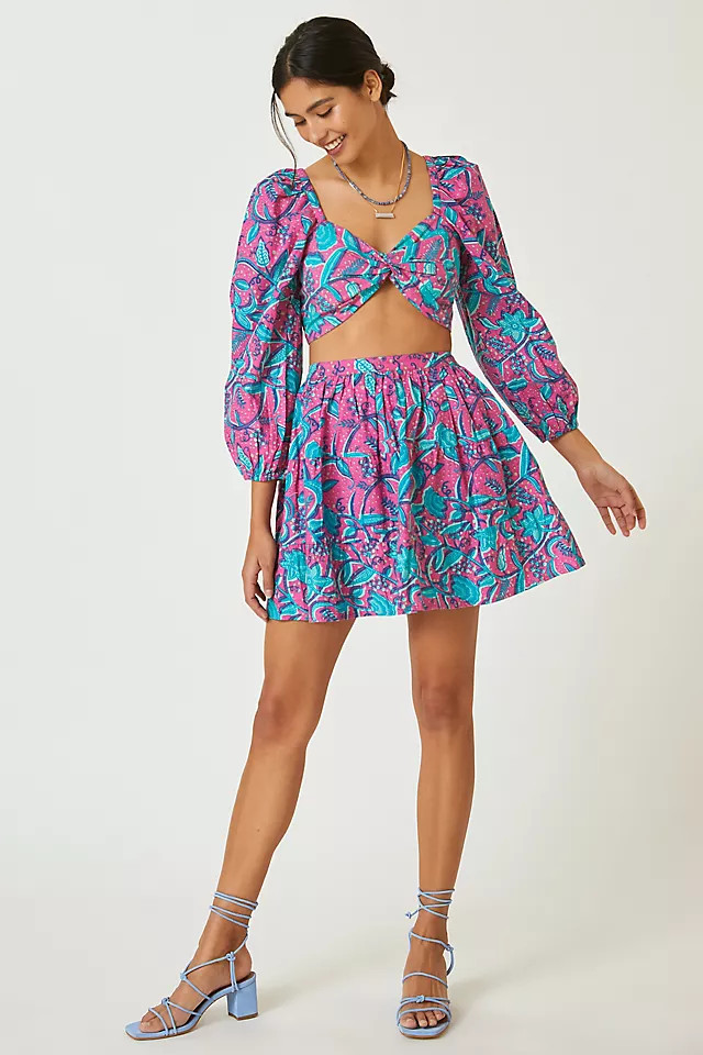 Printed Pleated Mini Skirt | Anthropologie (US)