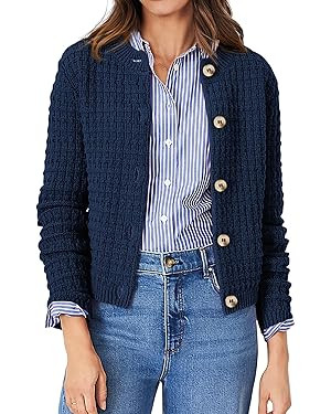PRETTYGARDEN Women's Knit Cardigan Sweaters Casual Long Sleeve Open Front Button Down Trendy Jack... | Amazon (US)
