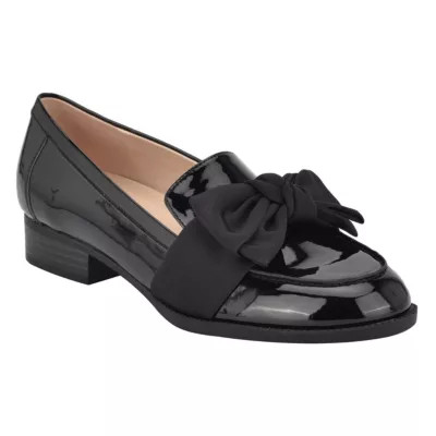 Bandolino Women's Lindio Bow Detail Block Heel Slip On Loafers, Black, 11M | Belk