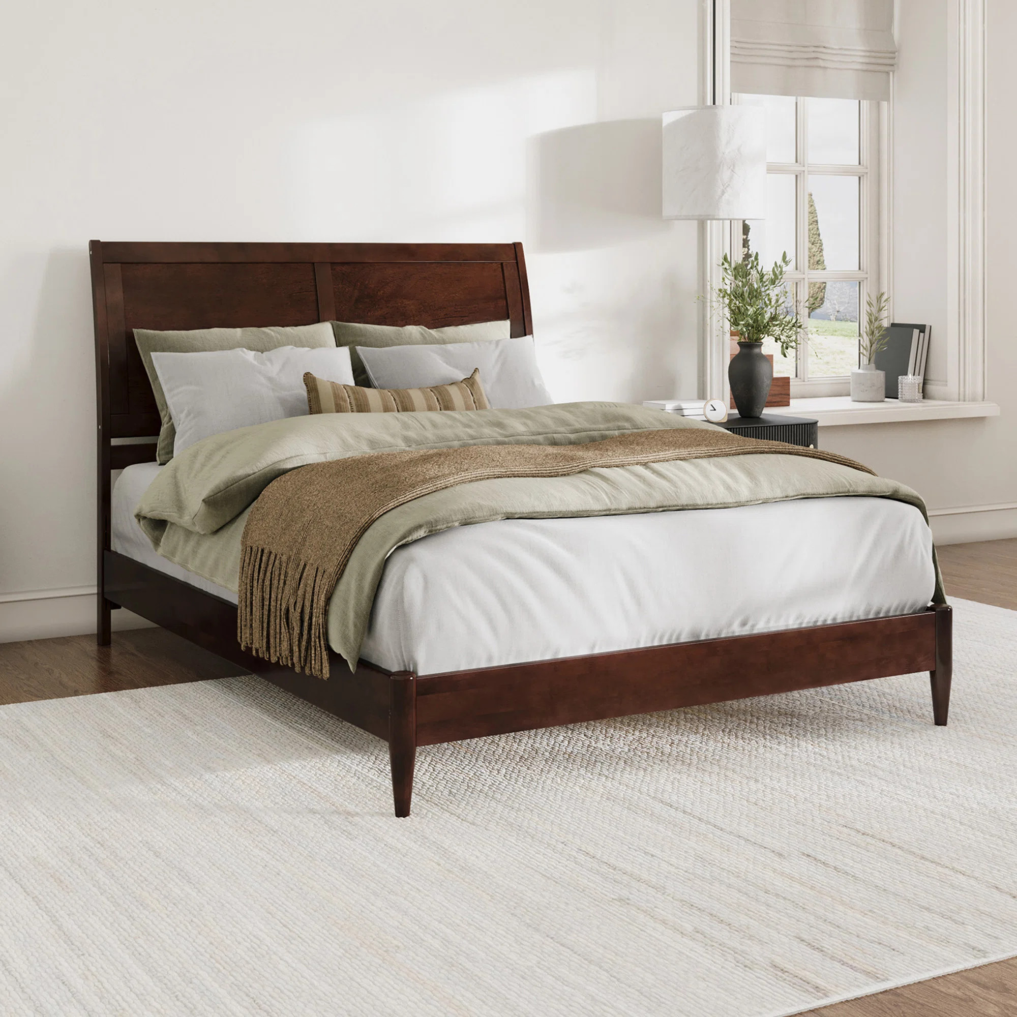Lark Manor Ambrey Solid Wood Sleigh Bed & Reviews - Wayfair Canada | Wayfair North America
