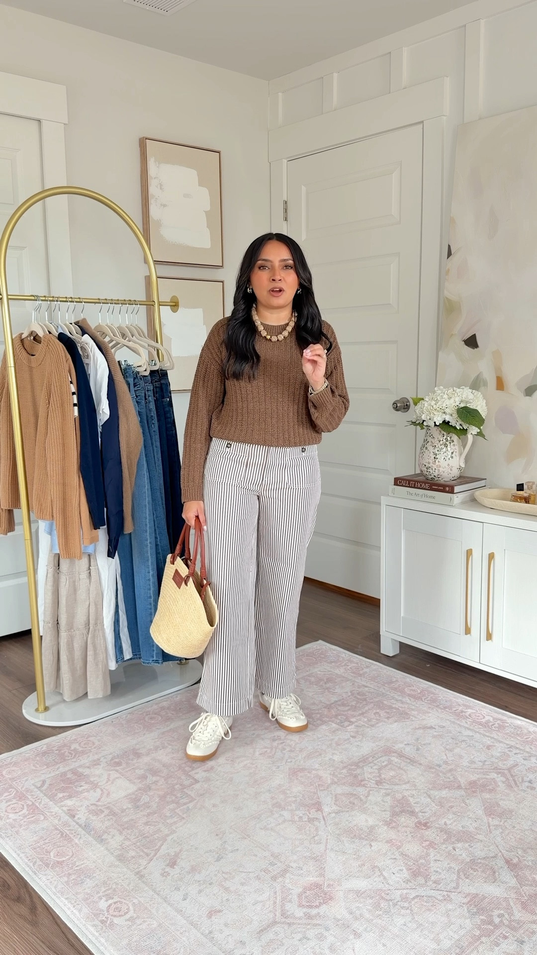 Spring Try On!
For reference: I’m 5’0, 32b bra size, and 2/26 in bottoms, pear shaped. 
*Everything I share is unaltered! TTS means true to size. Between size 5-6.5 in shoes

Brown cocoa sweater size xs petite TTS. Sneakers size 6 TTS 

#LTKPetite #LTKootd #LTKspring #LTKootd #LTKgrwm