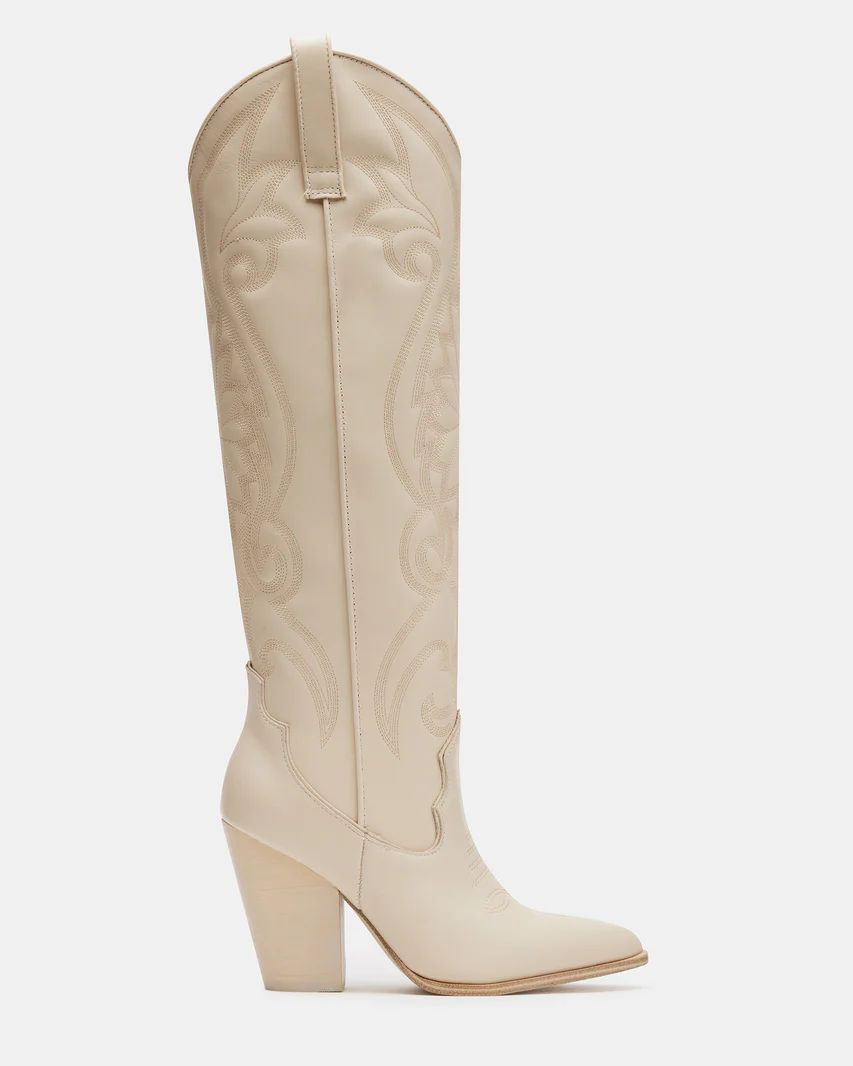 LASSO Bone Leather Western Boot | Women's Knee High Boot | Steve Madden (US)