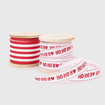 30 ft Red & White Grosgrain Assorted Ribbon Set of 2 - Sugar Paper™ | Target