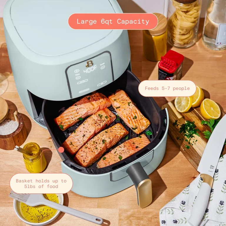 Beautiful 6 Qt Air Fryer with TurboCrisp Technology, EverGood™ Ceramic Nonstick Coating, Hydran... | Walmart (US)
